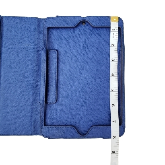 Michael Kors Blue Saffiano Leather Ipad Mini Stand Case Clutch - Picture 9 of 11